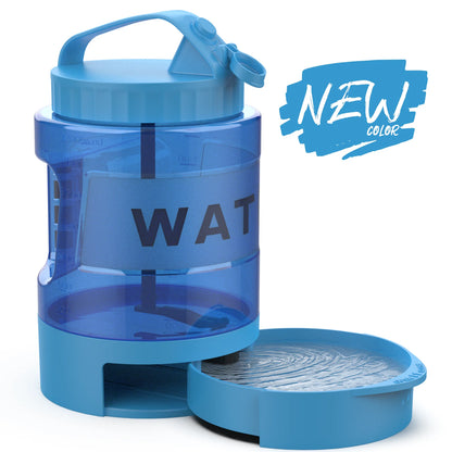 Trellivo™ 2-in-1 Pet Travel Water Bowl & Feeder, 95oz, Portable & Sturdy