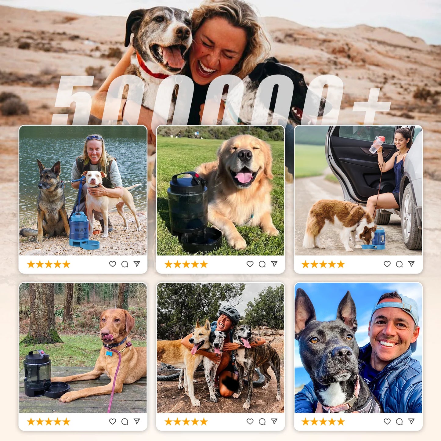 Trellivo™ 2-in-1 Pet Travel Water Bowl & Feeder, 95oz, Portable & Sturdy