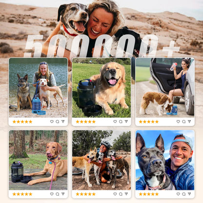 Trellivo™ 2-in-1 Pet Travel Water Bowl & Feeder, 95oz, Portable & Sturdy