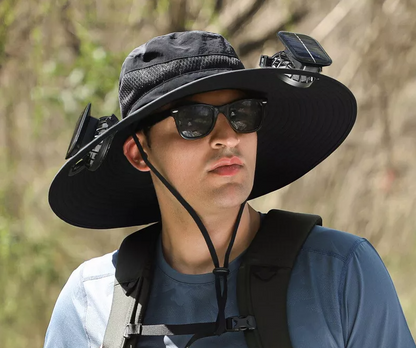 Trellivo™ Wide Brim Solar Fan Hat