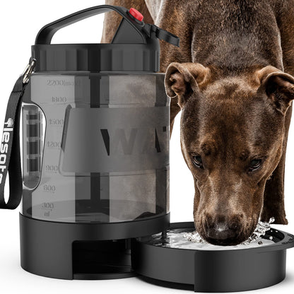 Trellivo™ 2-in-1 Pet Travel Water Bowl & Feeder, 95oz, Portable & Sturdy