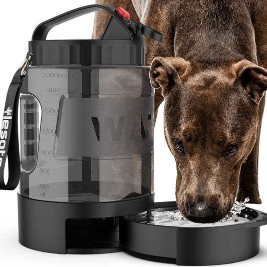 Trellivo™ 2-in-1 Pet Travel Water Bowl & Feeder, 95oz, Portable & Sturdy